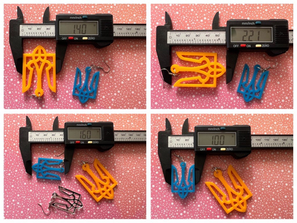 Ukrainian Earrings: Support Ukraine, Tryzub, Laser Cut Acrylic Ukraine Symbols, Trident, Peace, Trizub, Gifts for Her/Him/Them