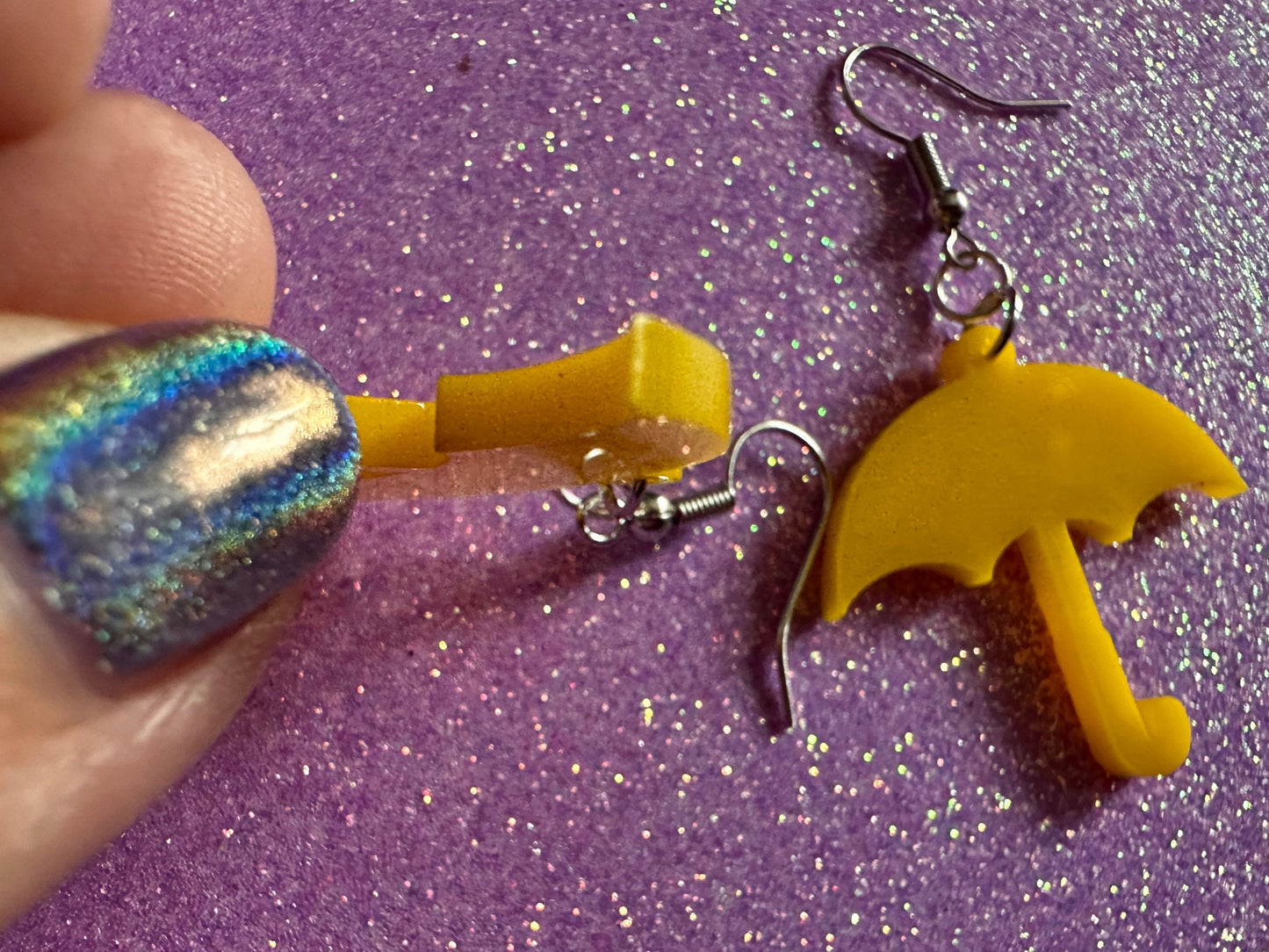 Umbrella Earrings: Laser Cut Acrylic Umbrellas, Rain, Weather, Hearts, Green Earrings, Best Gifts for Her/Him/Them