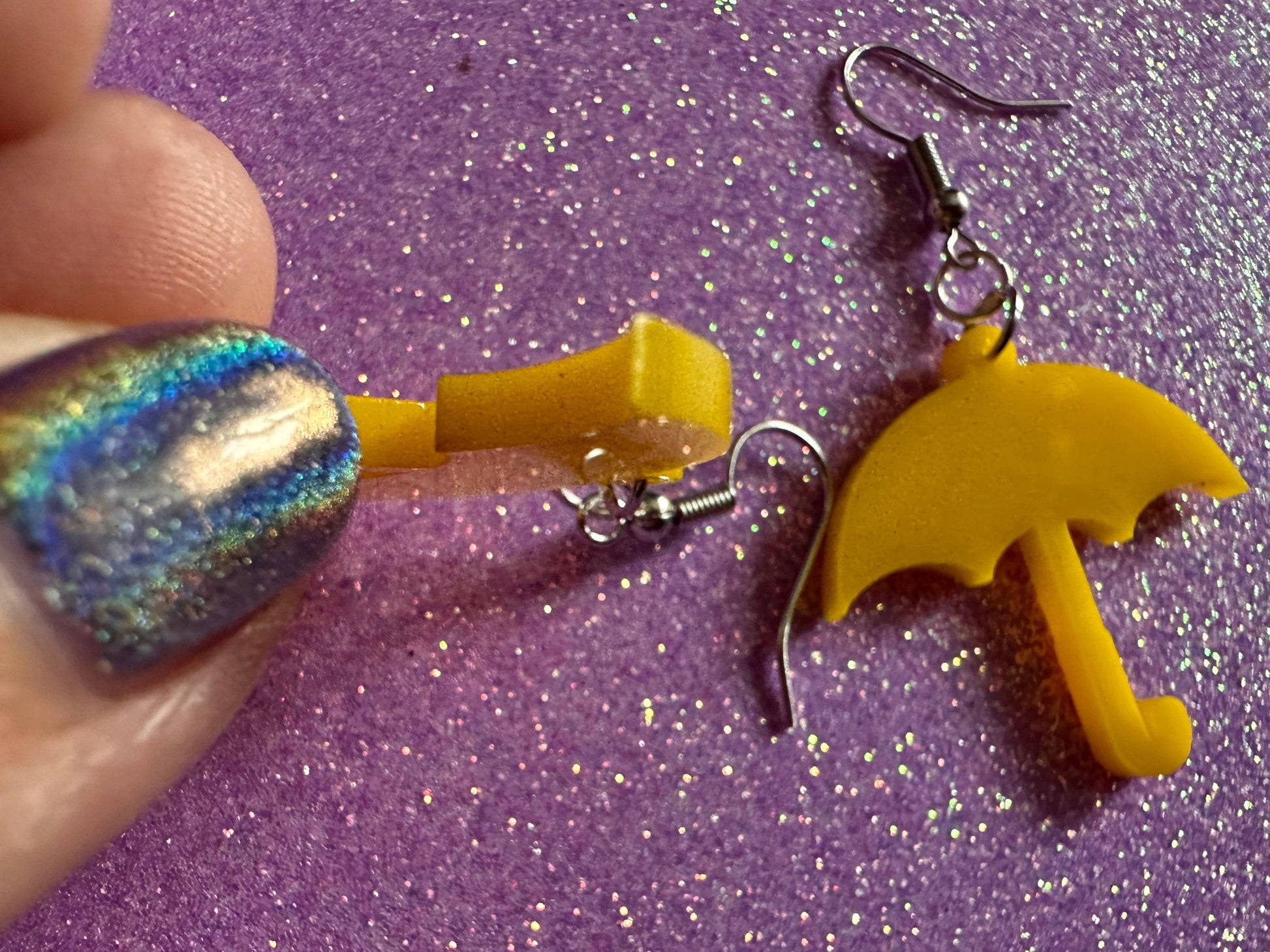 Umbrella Earrings: Laser Cut Acrylic Umbrellas, Rain, Weather, Hearts, Green Earrings, Best Gifts for Her/Him/Them