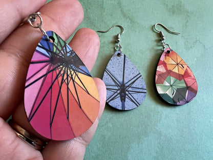 Umbrella Earrings: Rainbow Umbrellas, Rainy Clear Umbrella, Sublimated, Best Gifts for Her/Him/Them