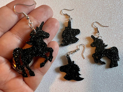 Unicorn Earrings: Laser Cut Acrylic Unicorns, Animals, Magic, Magical Creature, Halloween, Best Gifts for Her/Him/Them