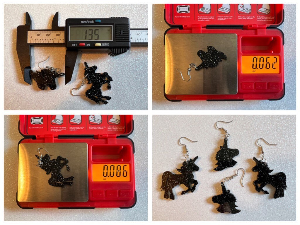 Unicorn Earrings: Laser Cut Acrylic Unicorns, Animals, Magic, Magical Creature, Halloween, Best Gifts for Her/Him/Them