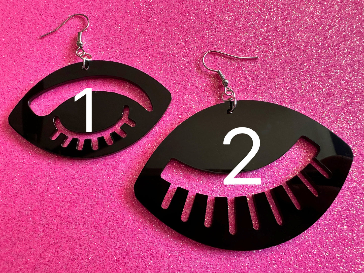 Unique Eye Earrings: Laser Cut Acrylic Eyes, Minimalist Earrings, Beautiful, Makeup, Beauty, Eyebrows, Eyelashes, Gifts for Her/Him/Them