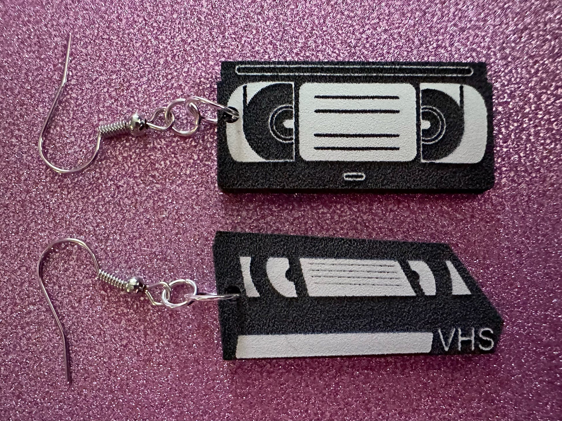 VHS Earrings: Laser Cut Acrylic Video Tape Earrings, Retro Tapes, Movies, 90s, 80s, Old School, Movie Night, Best Gifts for Her/Him/Them