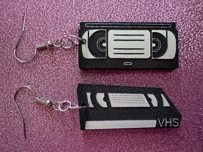 VHS Earrings: Laser Cut Acrylic Video Tape Earrings, Retro Tapes, Movies, 90s, 80s, Old School, Movie Night, Best Gifts for Her/Him/Them