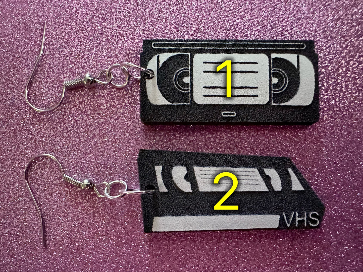 VHS Earrings: Laser Cut Acrylic Video Tape Earrings, Retro Tapes, Movies, 90s, 80s, Old School, Movie Night, Best Gifts for Her/Him/Them