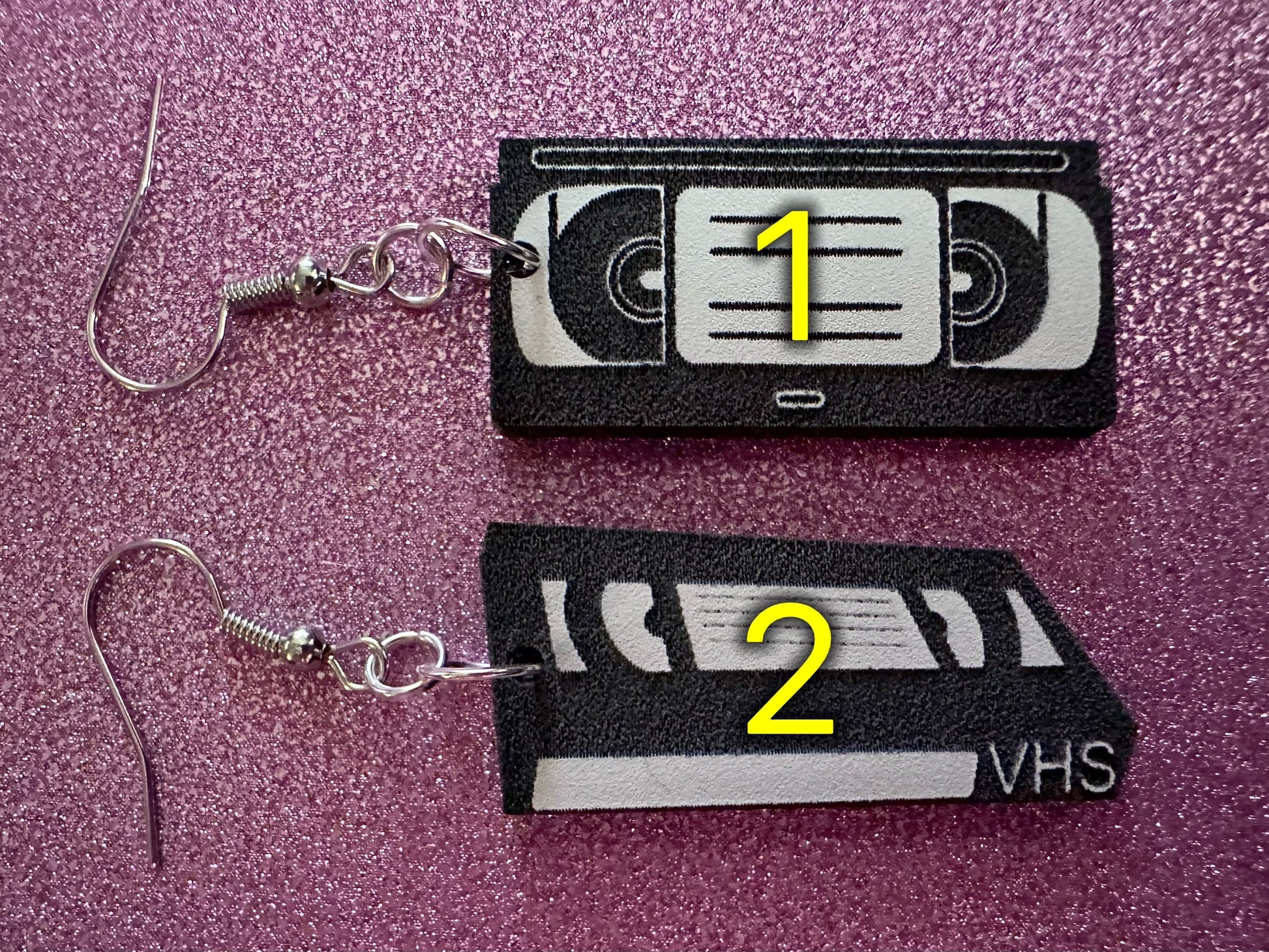 VHS Earrings: Laser Cut Acrylic Video Tape Earrings, Retro Tapes, Movies, 90s, 80s, Old School, Movie Night, Best Gifts for Her/Him/Them