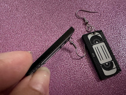 VHS Earrings: Laser Cut Acrylic Video Tape Earrings, Retro Tapes, Movies, 90s, 80s, Old School, Movie Night, Best Gifts for Her/Him/Them