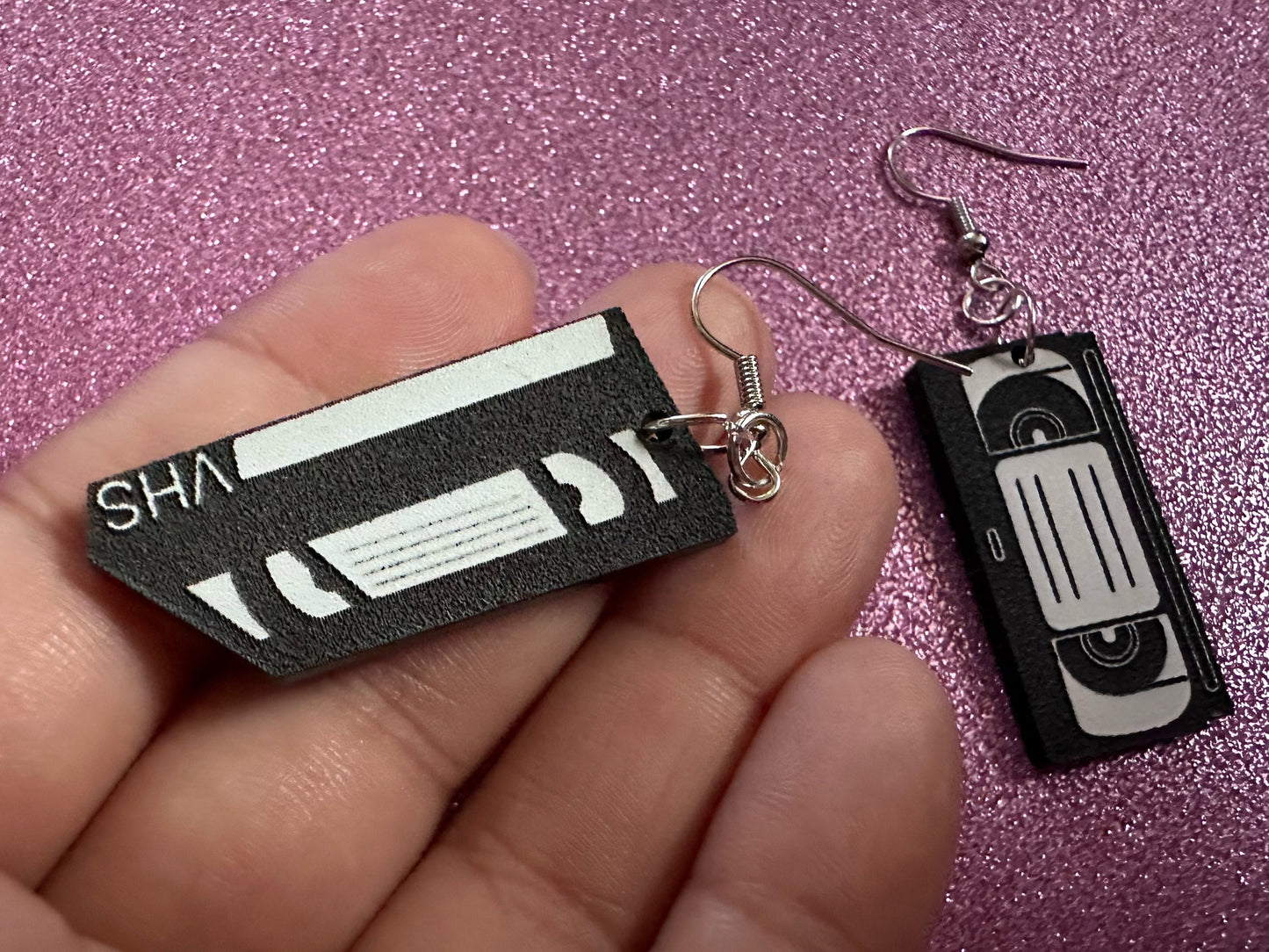 VHS Earrings: Laser Cut Acrylic Video Tape Earrings, Retro Tapes, Movies, 90s, 80s, Old School, Movie Night, Best Gifts for Her/Him/Them