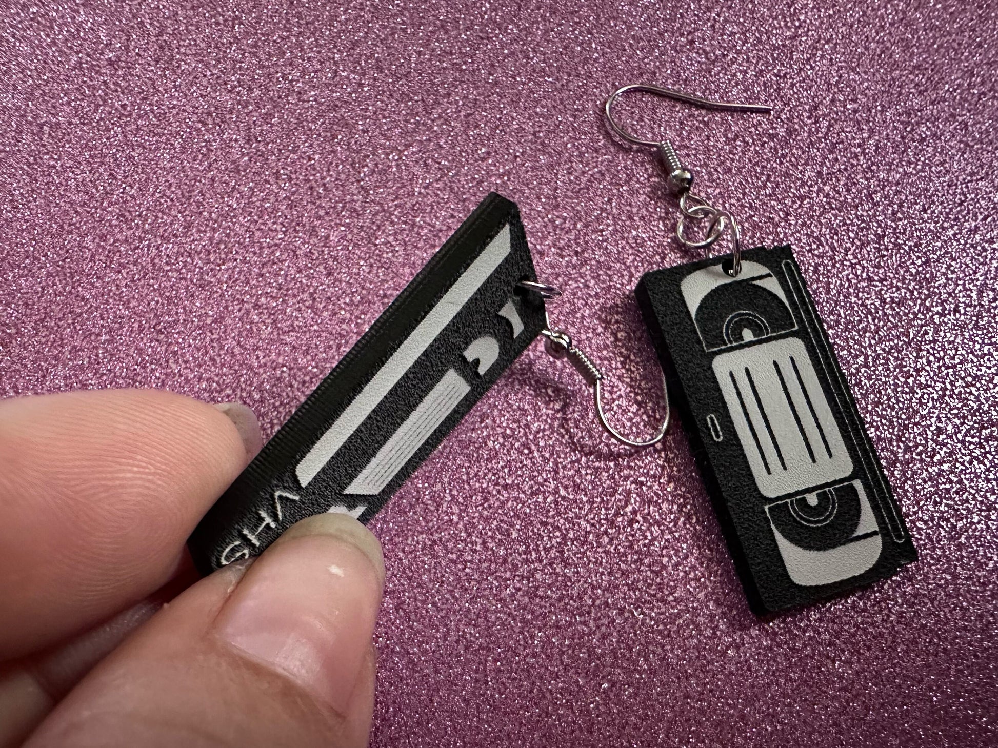VHS Earrings: Laser Cut Acrylic Video Tape Earrings, Retro Tapes, Movies, 90s, 80s, Old School, Movie Night, Best Gifts for Her/Him/Them