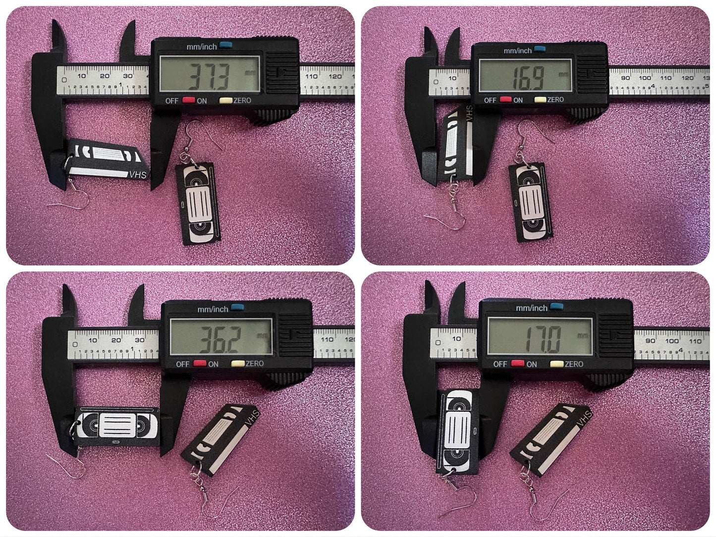 VHS Earrings: Laser Cut Acrylic Video Tape Earrings, Retro Tapes, Movies, 90s, 80s, Old School, Movie Night, Best Gifts for Her/Him/Them