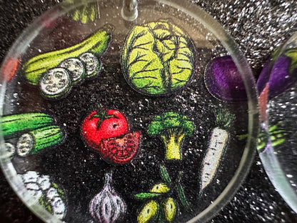 Vegetable Earrings: Laser Cut Acrylic Vegetables, Eggplant, Food, Cabbage, Corn, Pumpkin, Onion, Potato, Mushroom, Gifts for Her/Him/Them