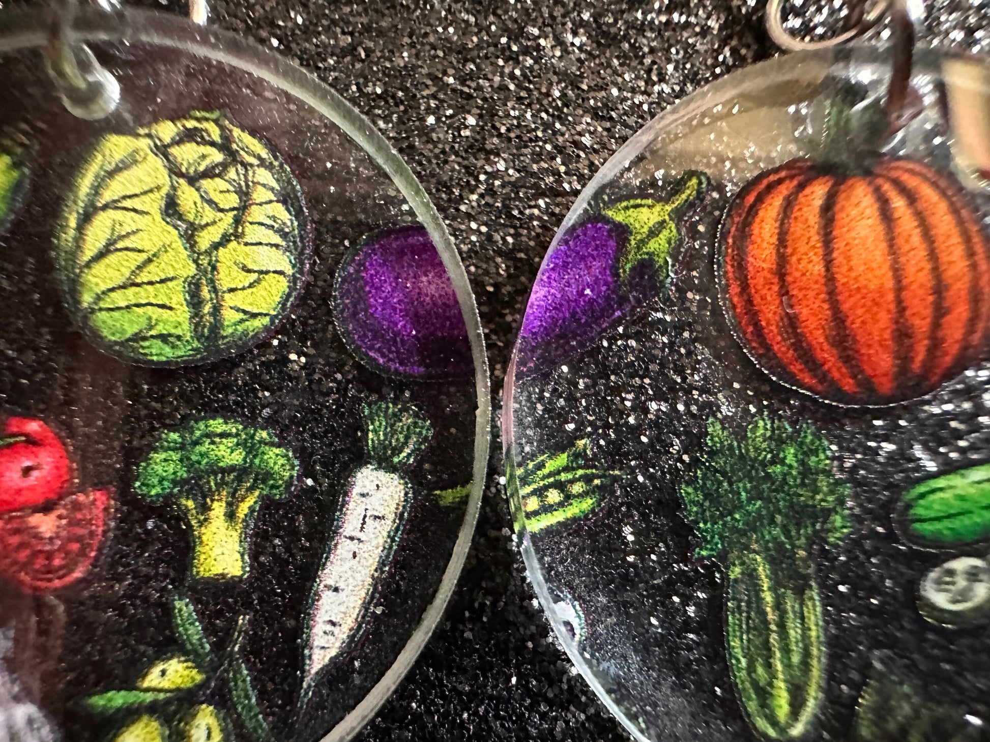 Vegetable Earrings: Laser Cut Acrylic Vegetables, Eggplant, Food, Cabbage, Corn, Pumpkin, Onion, Potato, Mushroom, Gifts for Her/Him/Them