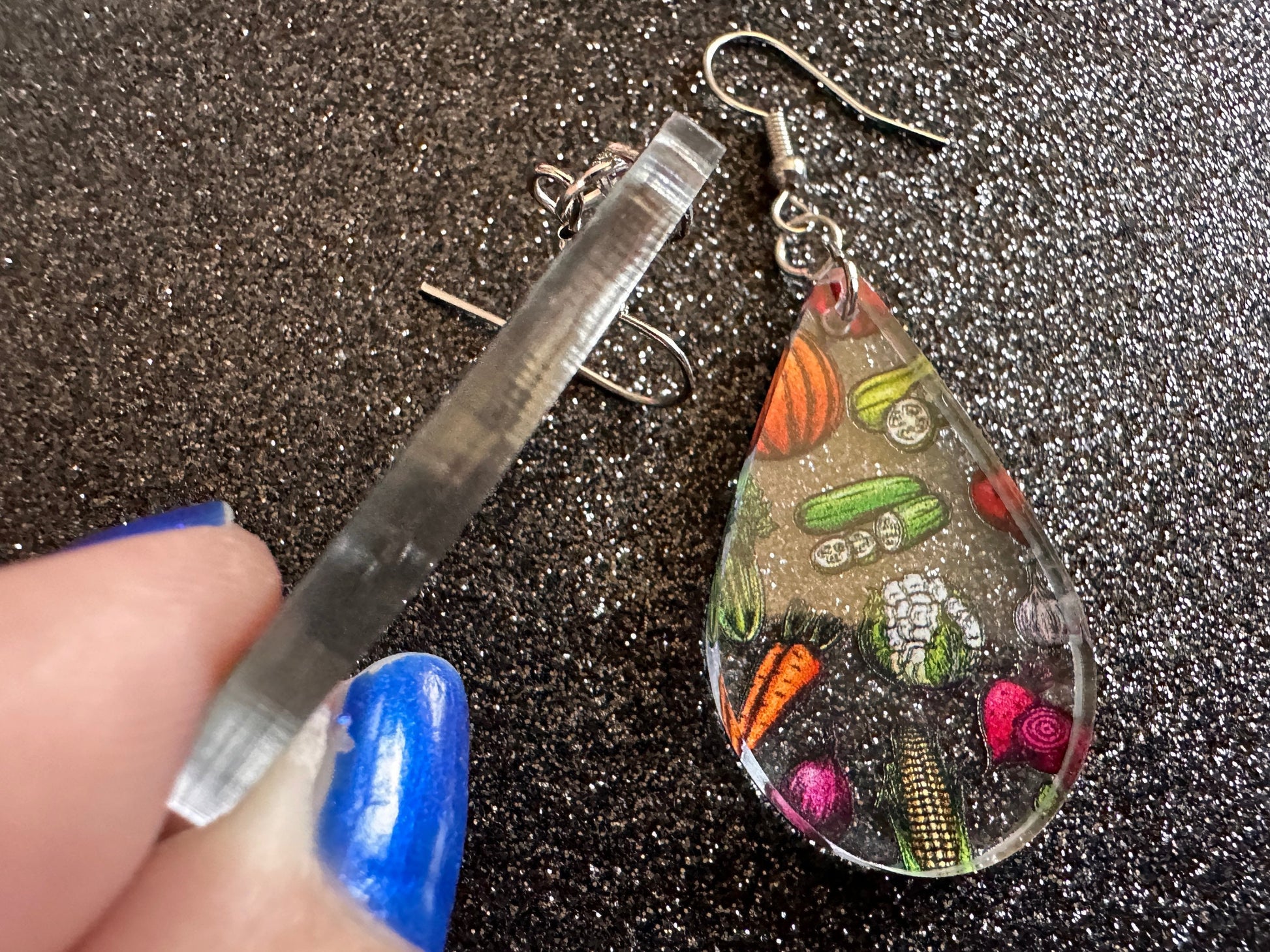 Vegetable Earrings: Laser Cut Acrylic Vegetables, Eggplant, Food, Cabbage, Corn, Pumpkin, Onion, Potato, Mushroom, Gifts for Her/Him/Them
