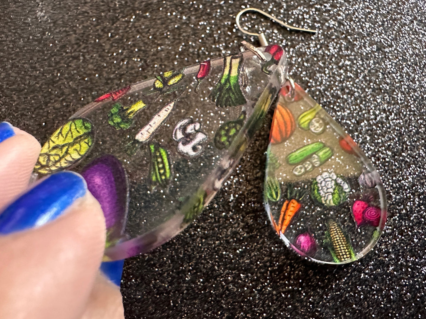 Vegetable Earrings: Laser Cut Acrylic Vegetables, Eggplant, Food, Cabbage, Corn, Pumpkin, Onion, Potato, Mushroom, Gifts for Her/Him/Them