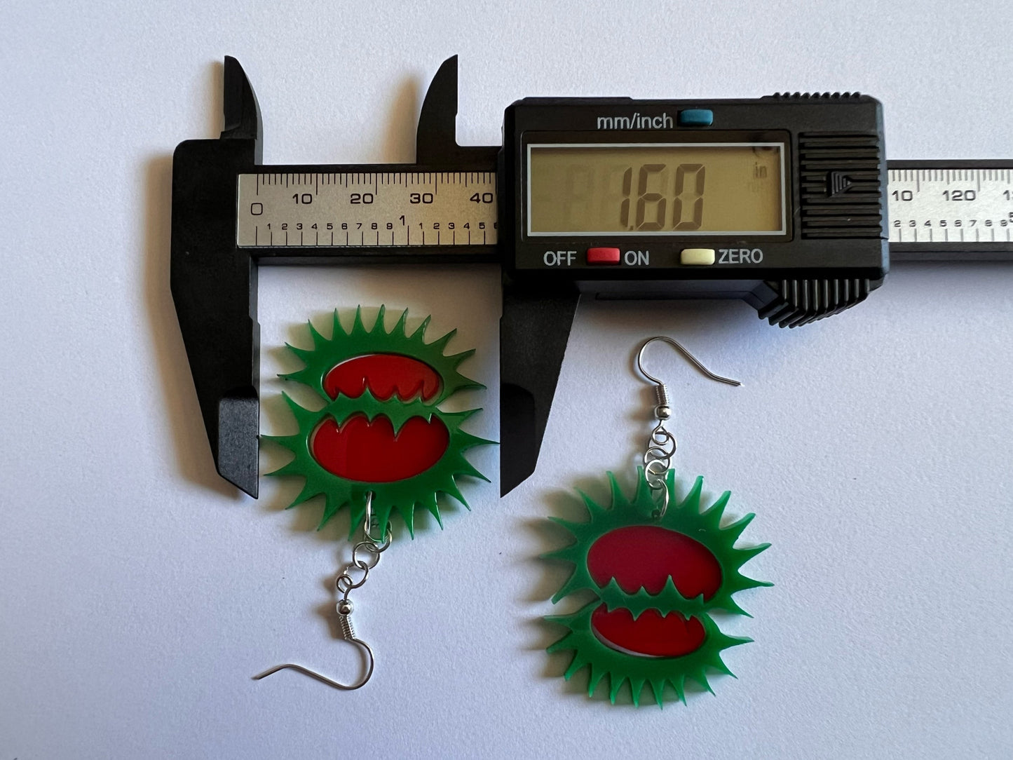 Venus Fly Trap Earrings: Exotic Plants, Green Earrings, Laser Cut Acrylic Jewelry, Carnivorous Plants, Best Gifts for Her/Him/Them