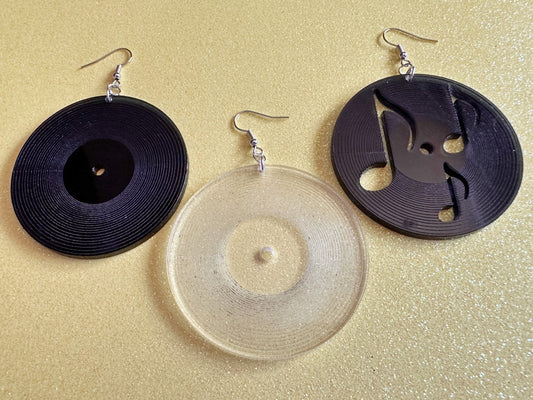 Vinyl Record Earrings: Laser Cut Acrylic Records, Retro Music, Old School, Musical, Musician, Gifts for Her/Him/Them