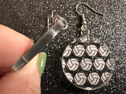 Volleyball Earrings: Laser Cut Acrylic Volleyballs, Sports Team, Sport Teams, Beach, Summer Vibes, Best Gifts for Her/Him/Them