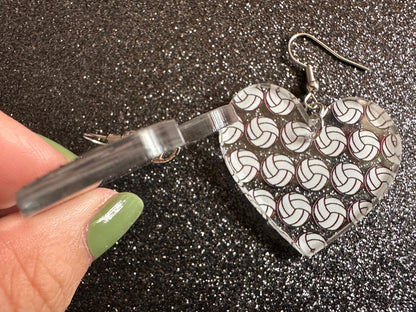 Volleyball Earrings: Laser Cut Acrylic Volleyballs, Sports Team, Sport Teams, Beach, Summer Vibes, Best Gifts for Her/Him/Them