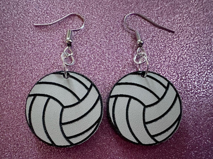 Volleyball Earrings: Laser Cut Acrylic Volleyballs, Sports Team, Sport Teams, Beach, Summer Vibes, Best Gifts for Her/Him/Them