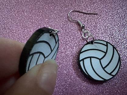 Volleyball Earrings: Laser Cut Acrylic Volleyballs, Sports Team, Sport Teams, Beach, Summer Vibes, Best Gifts for Her/Him/Them
