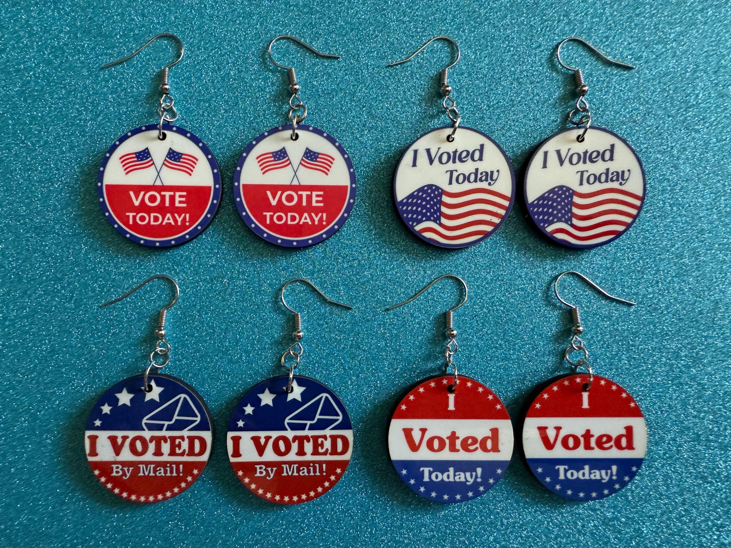 Voter Sticker Earrings: Laser Cut Acrylic I Voted Sticker Earrings 2024 Presidential Election Kamala Harris Best Gifts for Her/Him/Them