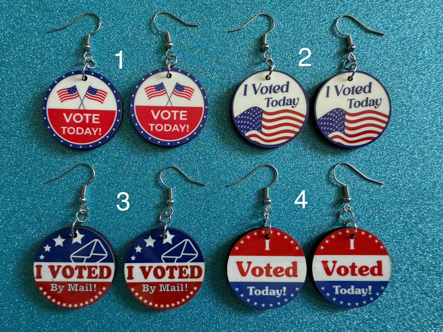 Voter Sticker Earrings: Laser Cut Acrylic I Voted Sticker Earrings 2024 Presidential Election Kamala Harris Best Gifts for Her/Him/Them