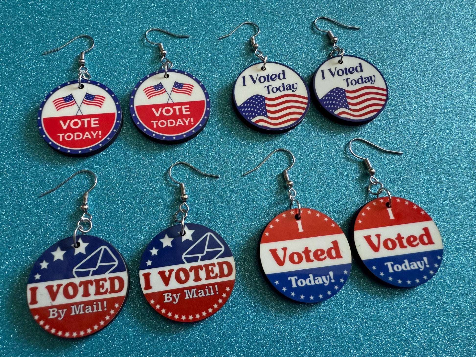 Voter Sticker Earrings: Laser Cut Acrylic I Voted Sticker Earrings 2024 Presidential Election Kamala Harris Best Gifts for Her/Him/Them