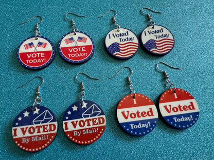 Voter Sticker Earrings: Laser Cut Acrylic I Voted Sticker Earrings 2024 Presidential Election Kamala Harris Best Gifts for Her/Him/Them