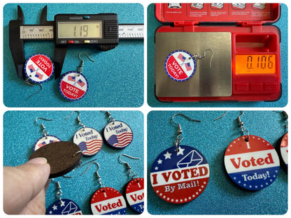 Voter Sticker Earrings: Laser Cut Acrylic I Voted Sticker Earrings 2024 Presidential Election Kamala Harris Best Gifts for Her/Him/Them