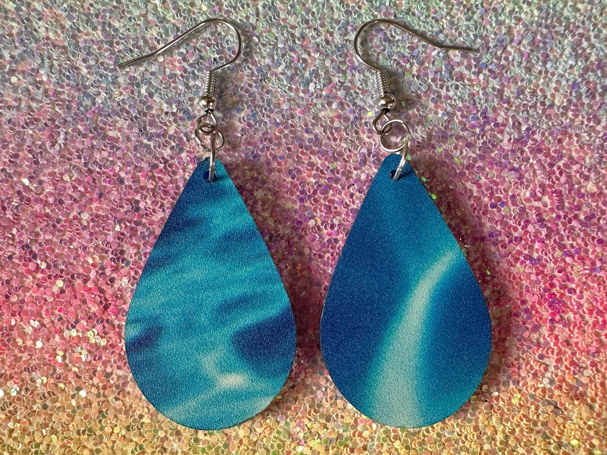 Water Earrings: Laser Cut Acrylic Ocean Earrings, Pool, Sea, Swimming, Waves, Beach, Tropical Vacation, Summer, Best Gifts for Her/Him/Them