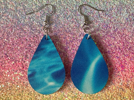 Water Earrings: Laser Cut Acrylic Ocean Earrings, Pool, Sea, Swimming, Waves, Beach, Tropical Vacation, Summer, Best Gifts for Her/Him/Them