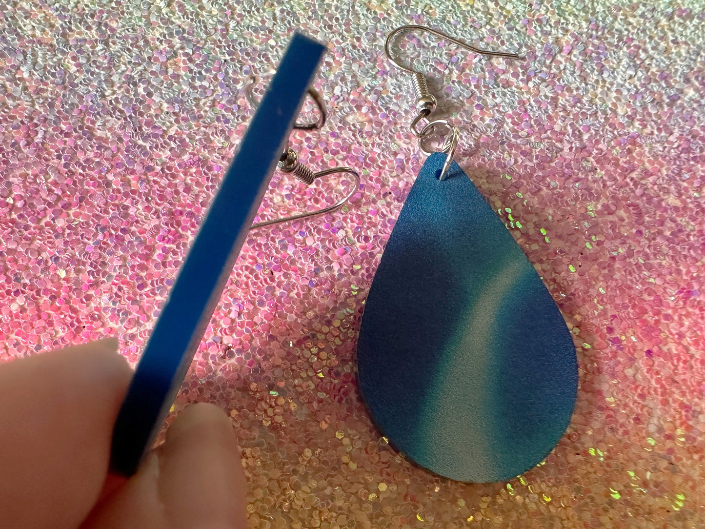 Water Earrings: Laser Cut Acrylic Ocean Earrings, Pool, Sea, Swimming, Waves, Beach, Tropical Vacation, Summer, Best Gifts for Her/Him/Them