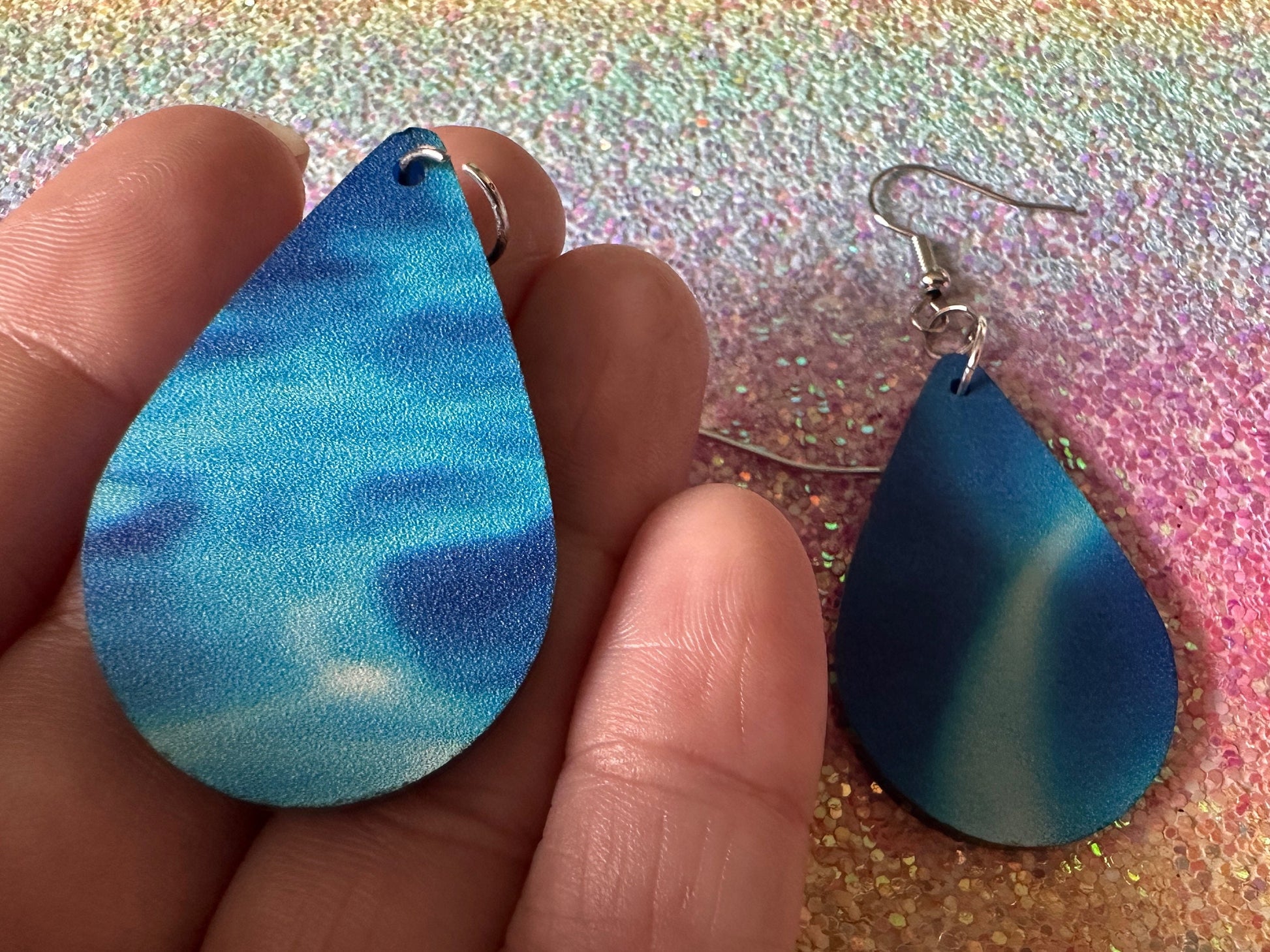 Water Earrings: Laser Cut Acrylic Ocean Earrings, Pool, Sea, Swimming, Waves, Beach, Tropical Vacation, Summer, Best Gifts for Her/Him/Them