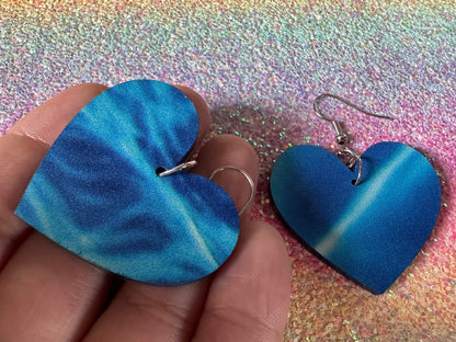 Water Earrings: Laser Cut Acrylic Ocean Earrings, Pool, Sea, Swimming, Waves, Beach, Tropical Vacation, Summer, Best Gifts for Her/Him/Them