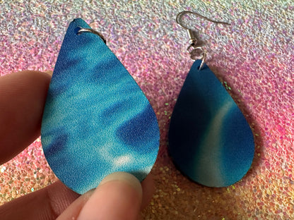 Water Earrings: Laser Cut Acrylic Ocean Earrings, Pool, Sea, Swimming, Waves, Beach, Tropical Vacation, Summer, Best Gifts for Her/Him/Them