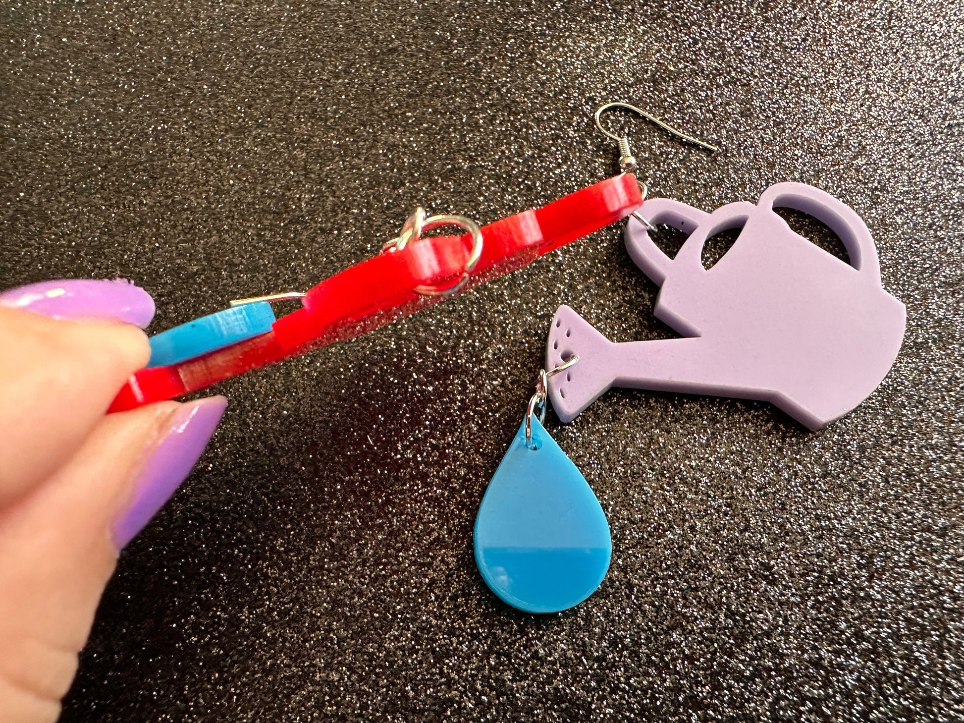 Watering Can Earrings: Laser Cut Acrylic Flowers, Garden, Floral, Gardening, Botany, Plants, Best Gifts for Her/Him/Them