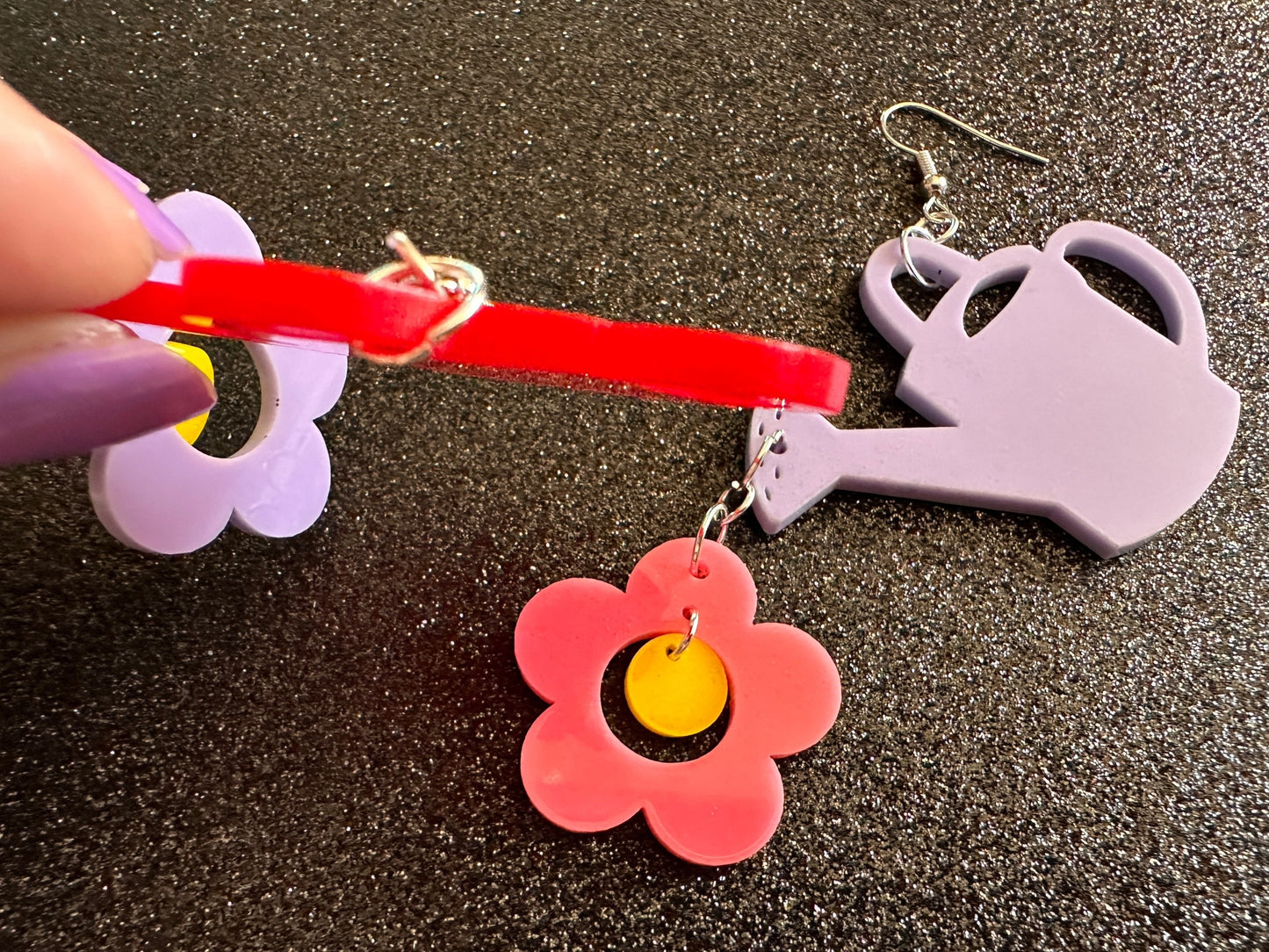Watering Can Earrings: Laser Cut Acrylic Flowers, Garden, Floral, Plants, Best Gifts for Her/Him/Them
