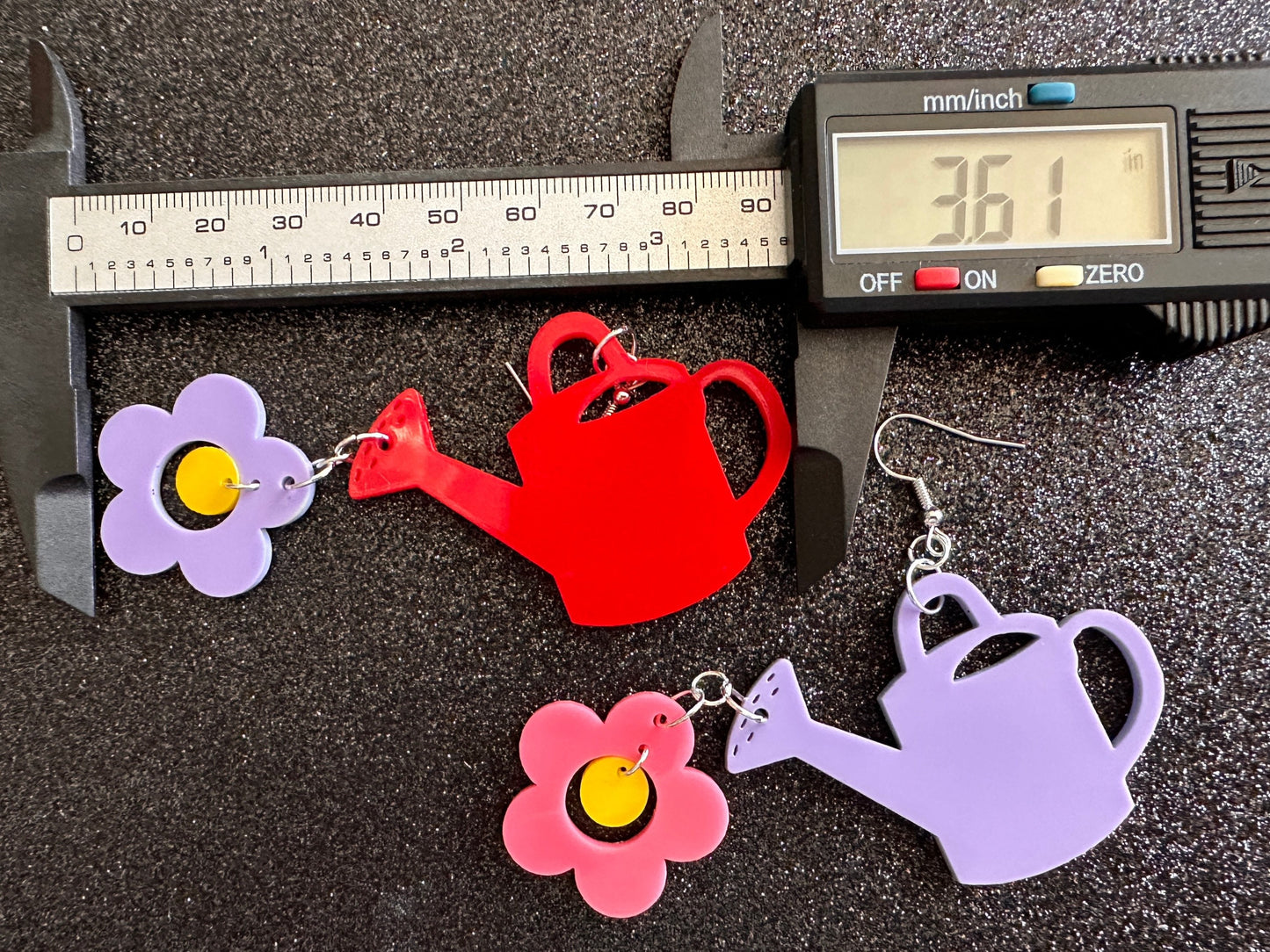 Watering Can Earrings: Laser Cut Acrylic Flowers, Garden, Floral, Plants, Best Gifts for Her/Him/Them
