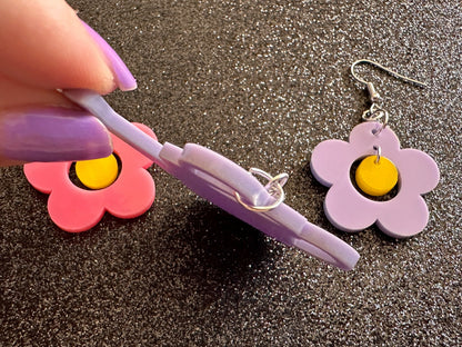 Watering Can Earrings: Laser Cut Acrylic Flowers, Rain Drop, Garden, Floral, Plants, Best Gifts for Her/Him/Them