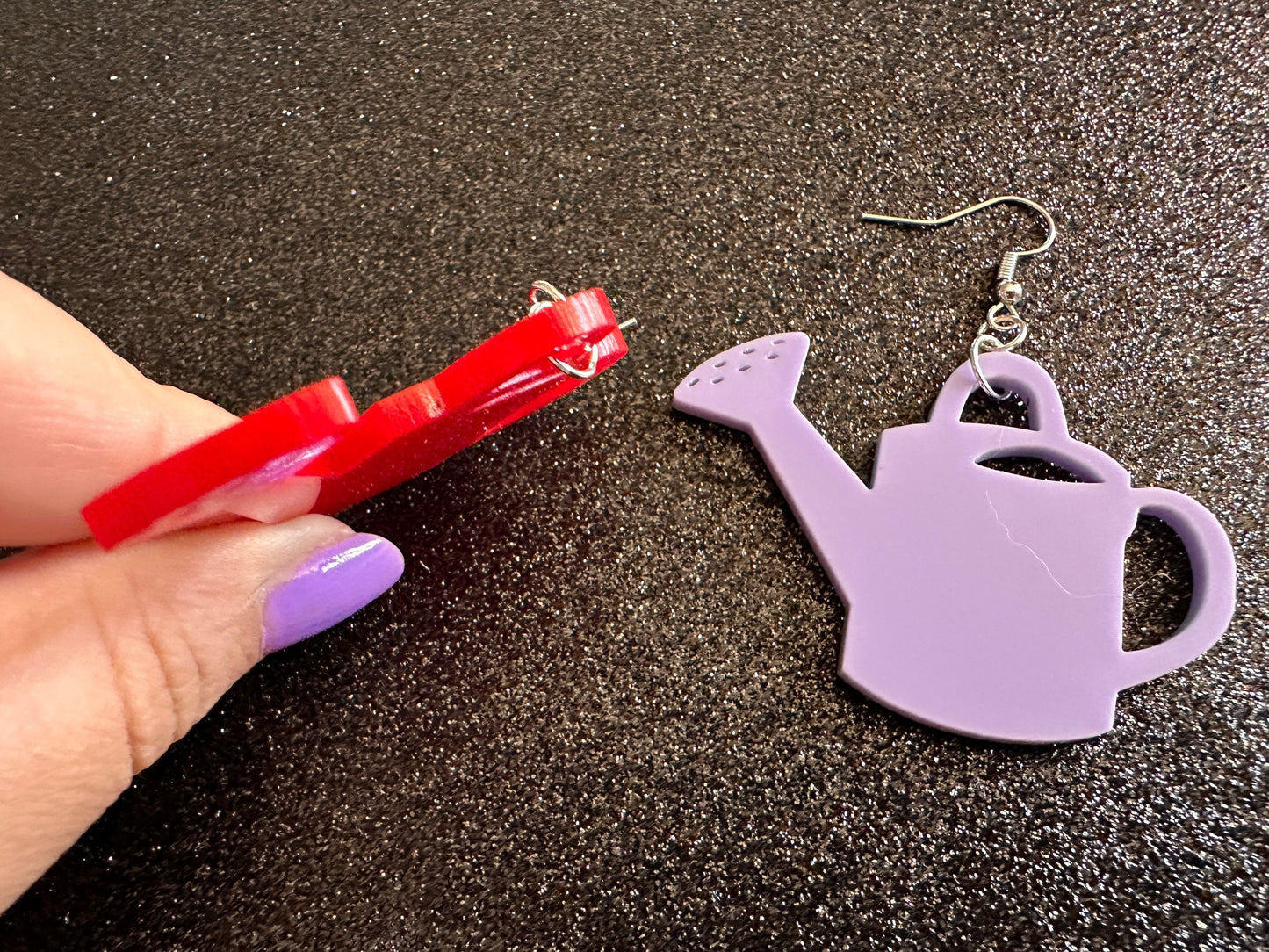Watering Can Earrings: Laser Cut Acrylic Flowers, Rain Drop, Garden, Floral, Plants, Best Gifts for Her/Him/Them