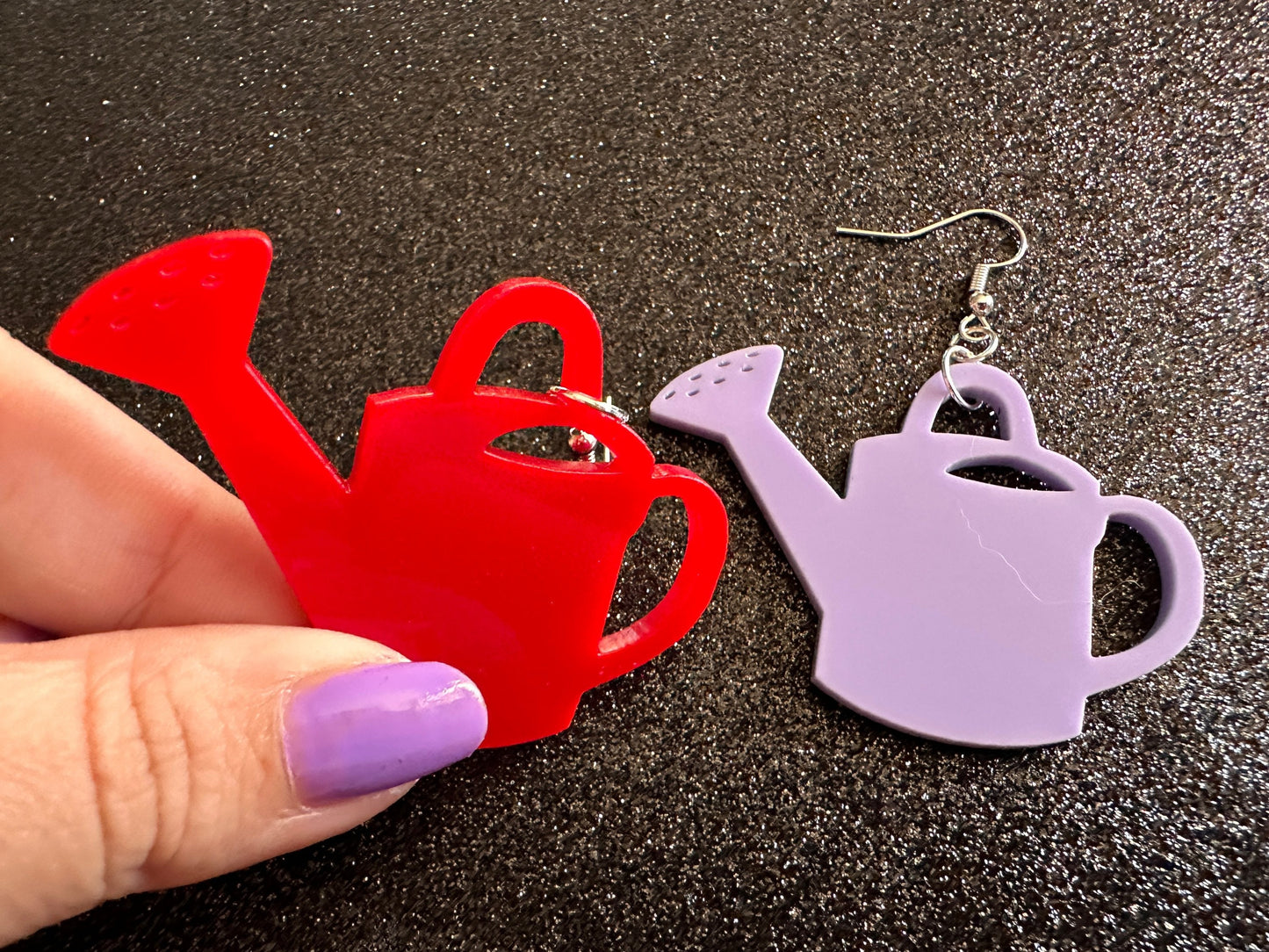 Watering Can Earrings: Laser Cut Acrylic Flowers, Rain Drop, Garden, Floral, Plants, Best Gifts for Her/Him/Them