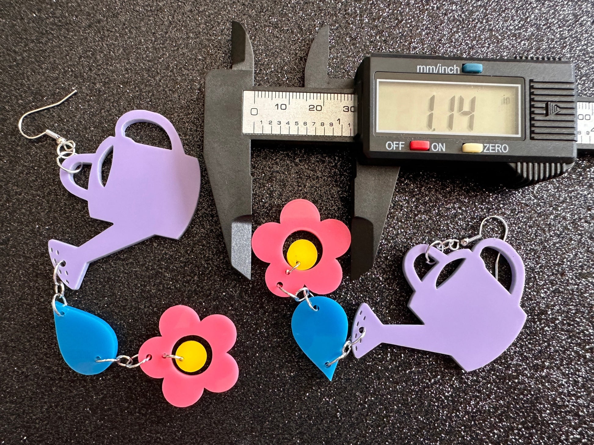 Watering Can Earrings: Laser Cut Acrylic Flowers, Rain Drop, Garden, Floral, Plants, Best Gifts for Her/Him/Them