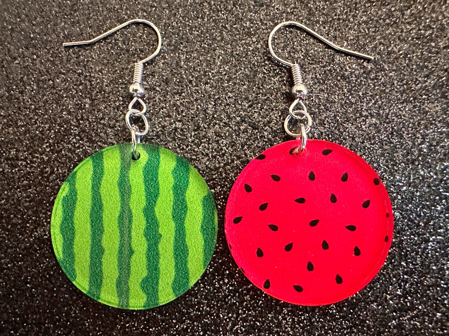 Watermelon Earrings: Laser Cut Acrylic Watermelons, Fruit, Summer Vibes, Food Earrings, Green Earrings, Sugar, Best Gifts for Her/Him/Them