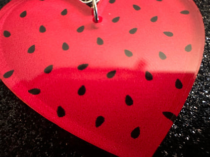 Watermelon Earrings: Laser Cut Acrylic Watermelons, Fruit, Summer Vibes, Food Earrings, Green Earrings, Sugar, Best Gifts for Her/Him/Them