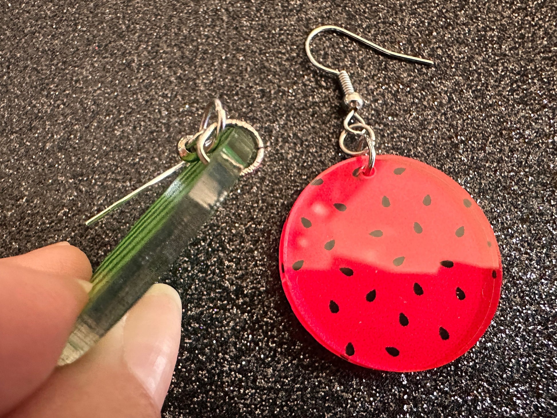 Watermelon Earrings: Laser Cut Acrylic Watermelons, Fruit, Summer Vibes, Food Earrings, Green Earrings, Sugar, Best Gifts for Her/Him/Them