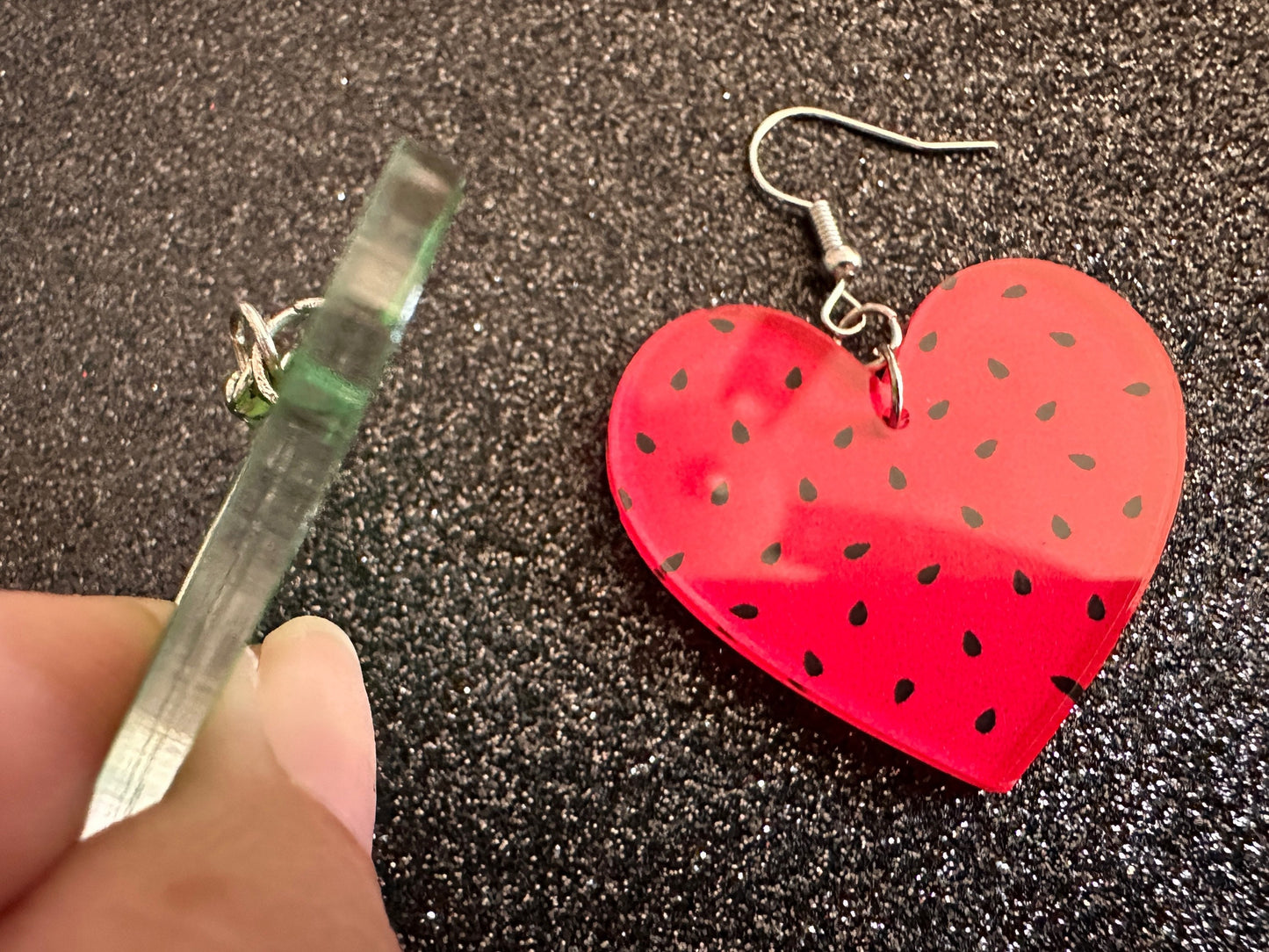 Watermelon Earrings: Laser Cut Acrylic Watermelons, Fruit, Summer Vibes, Food Earrings, Green Earrings, Sugar, Best Gifts for Her/Him/Them