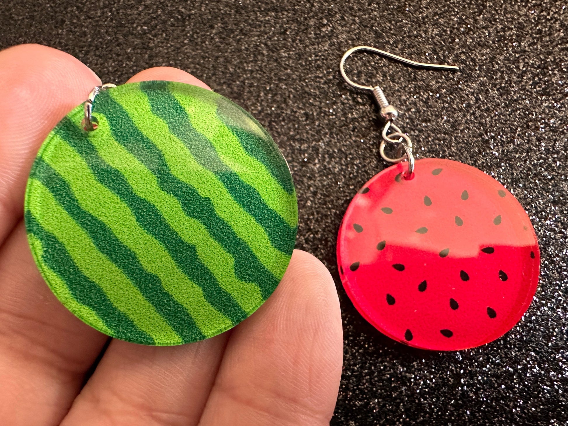 Watermelon Earrings: Laser Cut Acrylic Watermelons, Fruit, Summer Vibes, Food Earrings, Green Earrings, Sugar, Best Gifts for Her/Him/Them