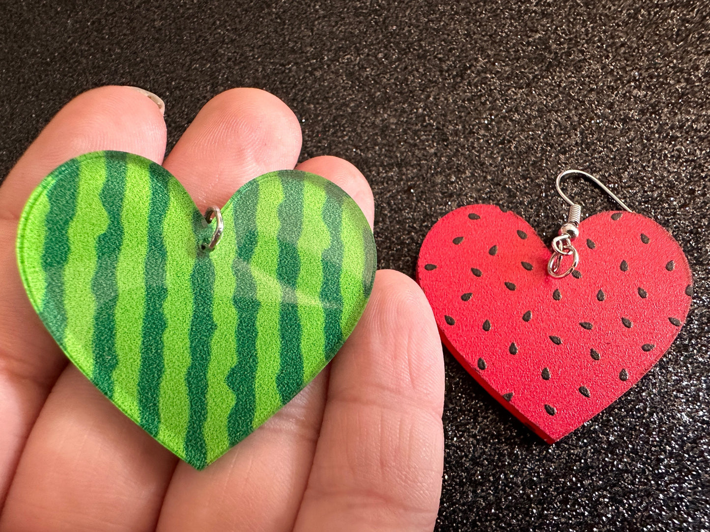 Watermelon Earrings: Laser Cut Acrylic Watermelons, Fruit, Summer Vibes, Food Earrings, Green Earrings, Sugar, Best Gifts for Her/Him/Them