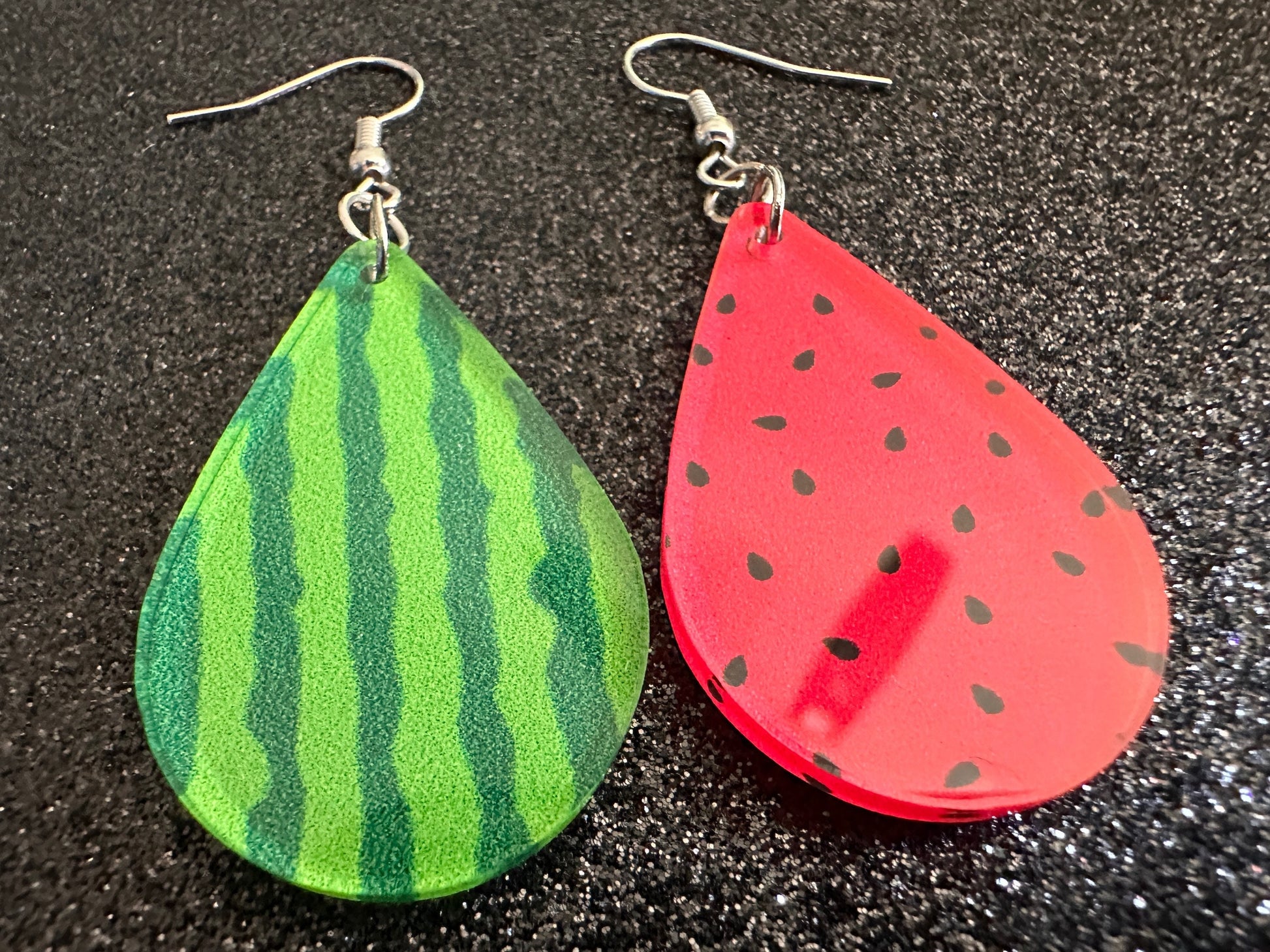 Watermelon Earrings: Laser Cut Acrylic Watermelons, Fruit, Summer Vibes, Food Earrings, Green Earrings, Sugar, Best Gifts for Her/Him/Them